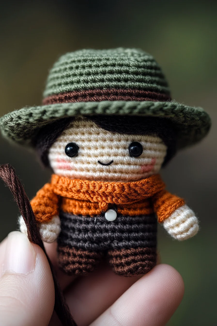 Handmade crochet amigurumi cowboy doll with hat and boots, cute western toy, beginner pattern idea