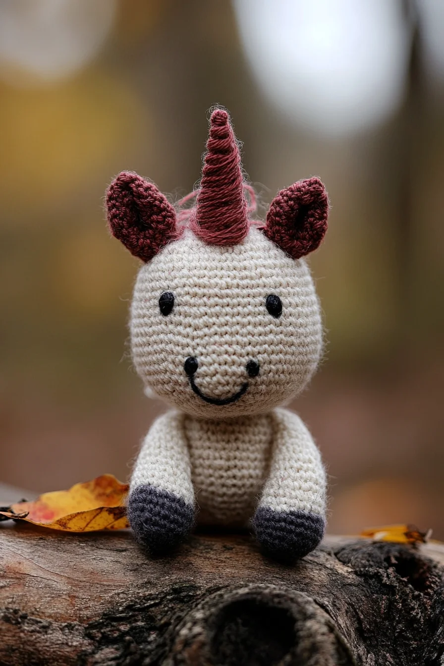 Cute crochet unicorn amigurumi with pastel rainbow mane, handmade toy featured in amigurumi pattern ideas