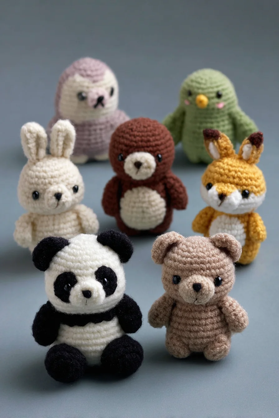 Amigurumi Animal Crochet Minis — Cute Panda, Bear & Woodland Plushies