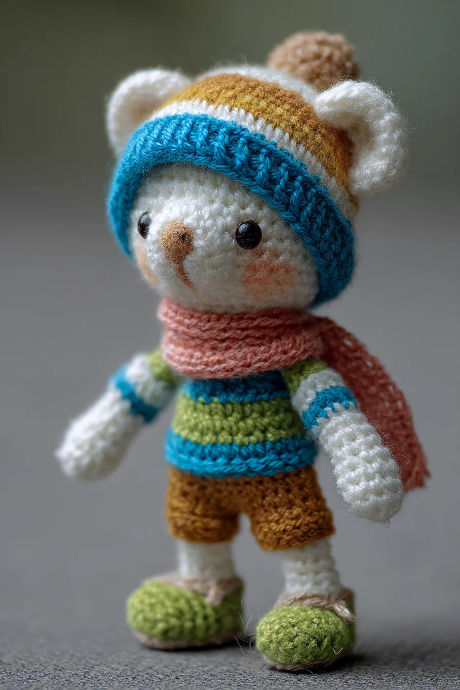 Amigurumi Bear with Hat & Scarf — Crochet Toy Pattern (DK Yarn)