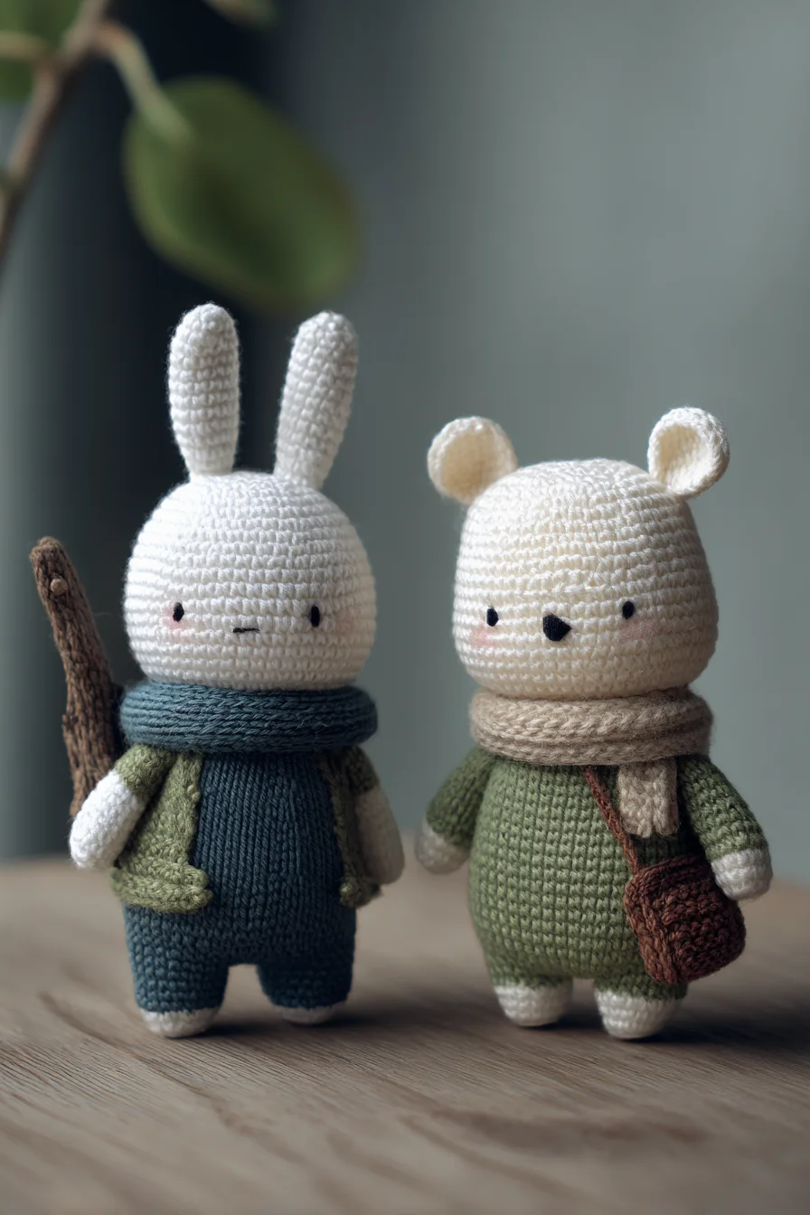Amigurumi Bunny & Bear Crochet Pattern — Cute Handheld Toy Duo