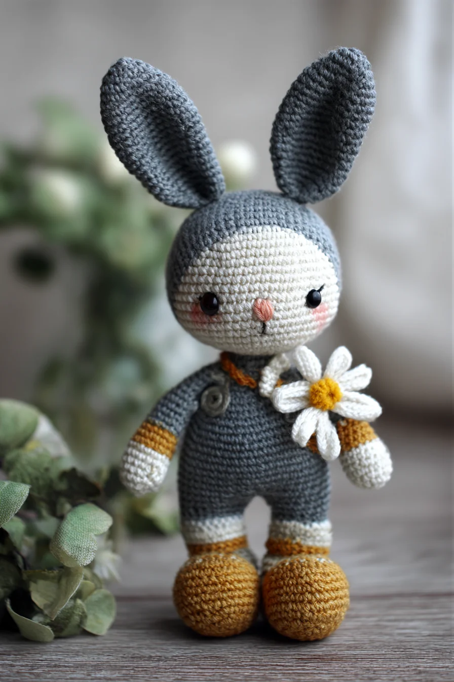 Amigurumi Bunny Doll Crochet Pattern — Cute Crochet Bunny with Flower