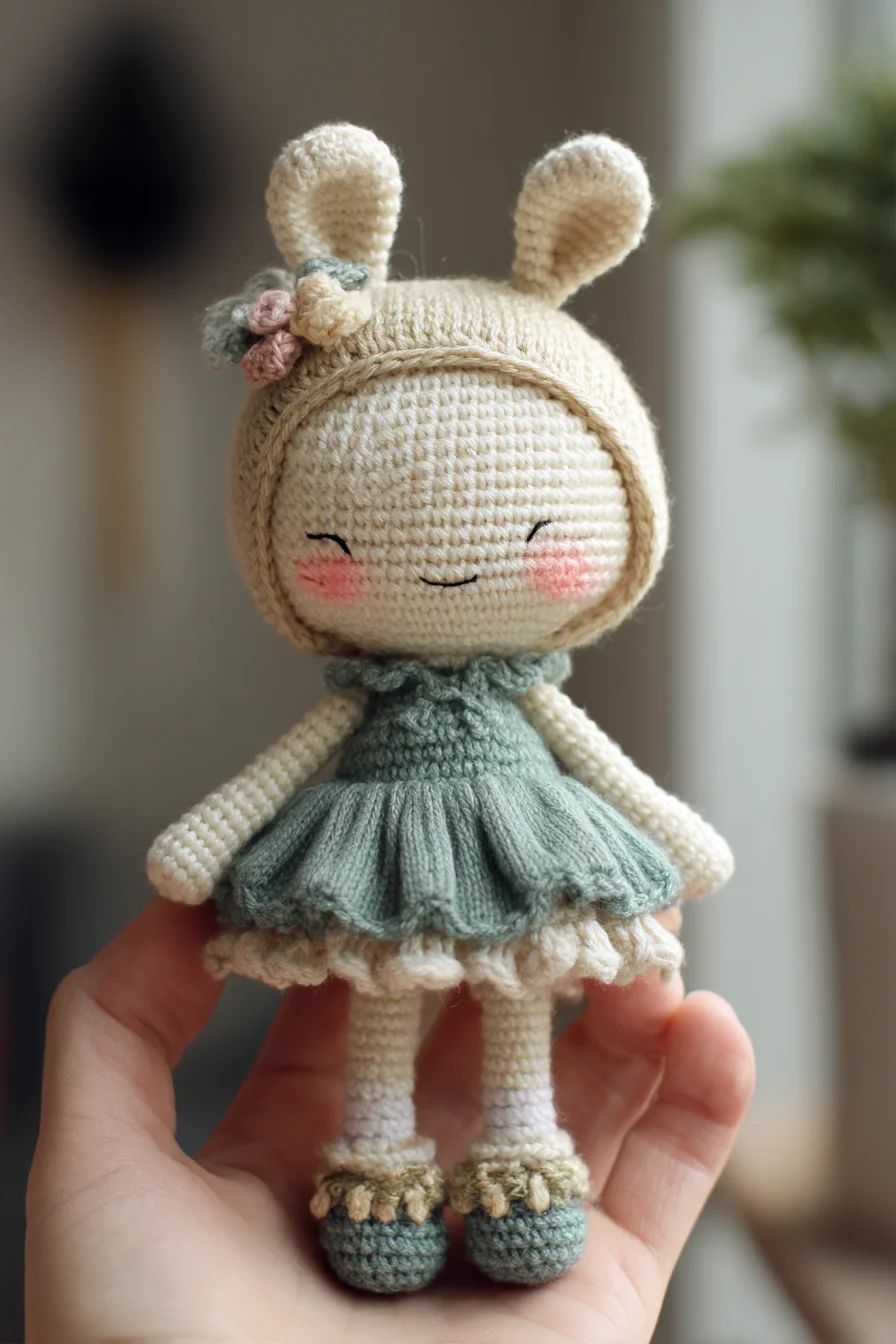 Amigurumi Bunny Doll Crochet Pattern — Mini Crochet Doll with Hooded Ears