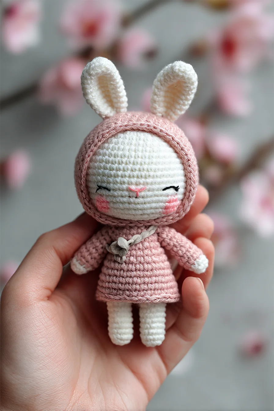 Amigurumi Bunny Doll Crochet Pattern — Mini Hooded Bunny Toy