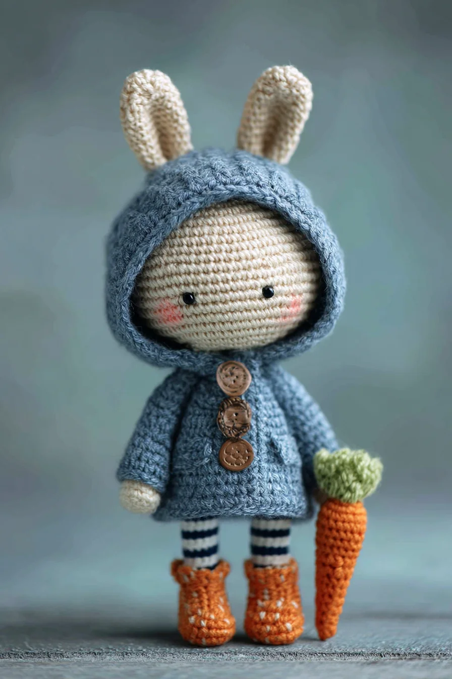 Amigurumi Bunny Doll with Hooded Coat — Crochet Pattern for Cute Toy