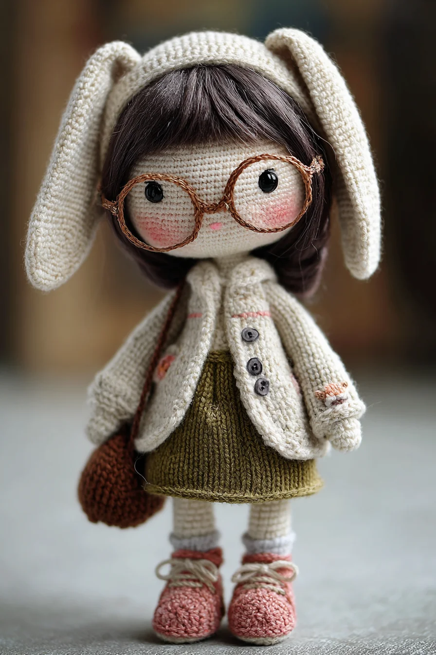 Amigurumi Bunny-Eared Crochet Doll — Pattern for Doll, Outfit & Accessories