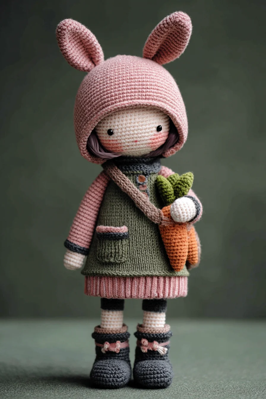 Amigurumi Bunny-Hood Doll Crochet Pattern — Cute Soft Toy Tutorial