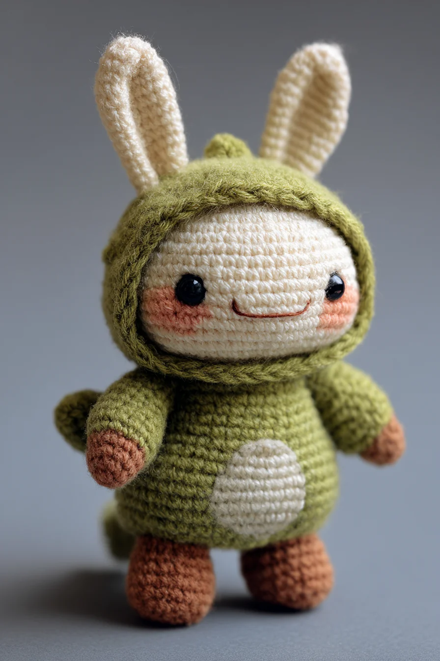 Amigurumi Bunny in Dino Hoodie — Cute Crochet Plush Pattern
