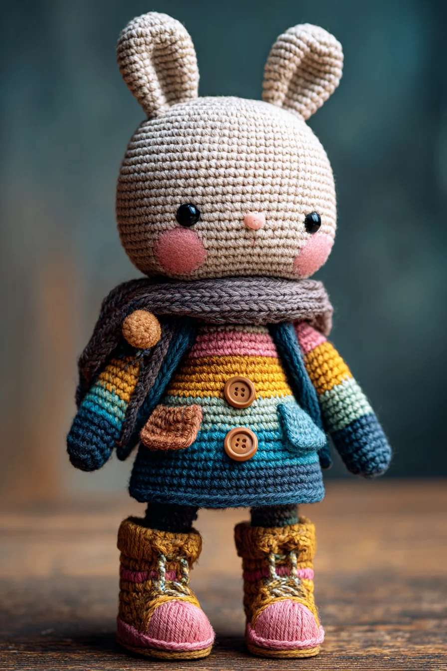 ## Amigurumi Bunny in Striped Coat — Crochet Toy Pattern