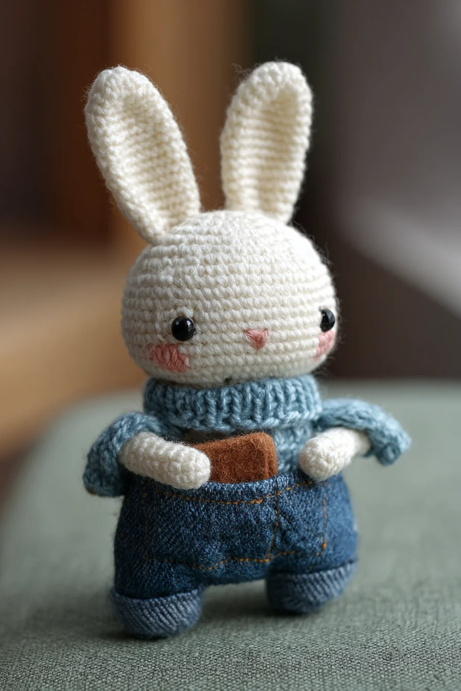 Amigurumi Bunny in Sweater and Jeans — Cute Crochet Soft Toy Pattern