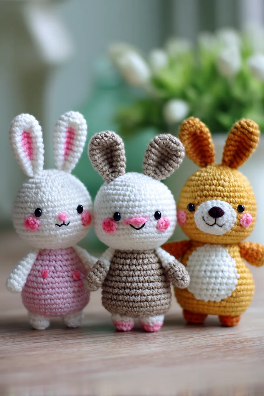 Amigurumi Bunny Trio Crochet Pattern — Cute, Small Amigurumi Rabbits