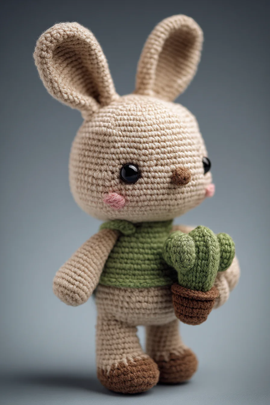 Amigurumi Bunny with Cactus — Crochet Plush Pattern & Toy