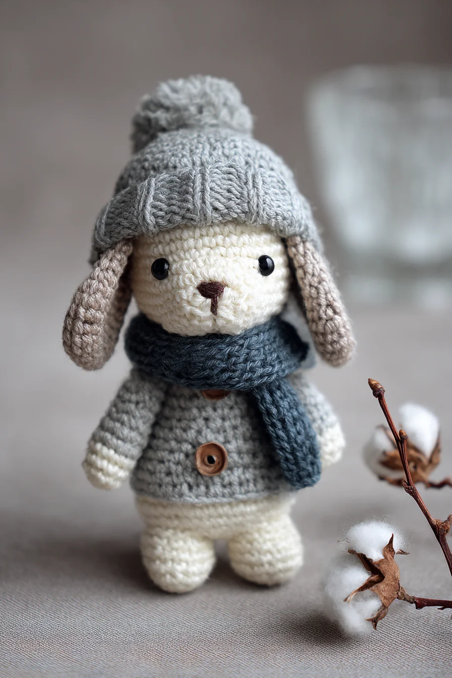 Amigurumi Bunny with Hat and Scarf — Crochet Pattern for Cute Winter Toy