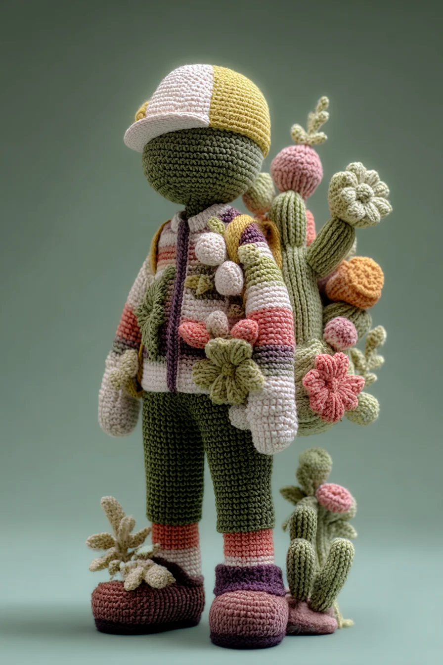 Amigurumi Cactus Gardener Doll – Crochet Doll Pattern with Plant Embellishments