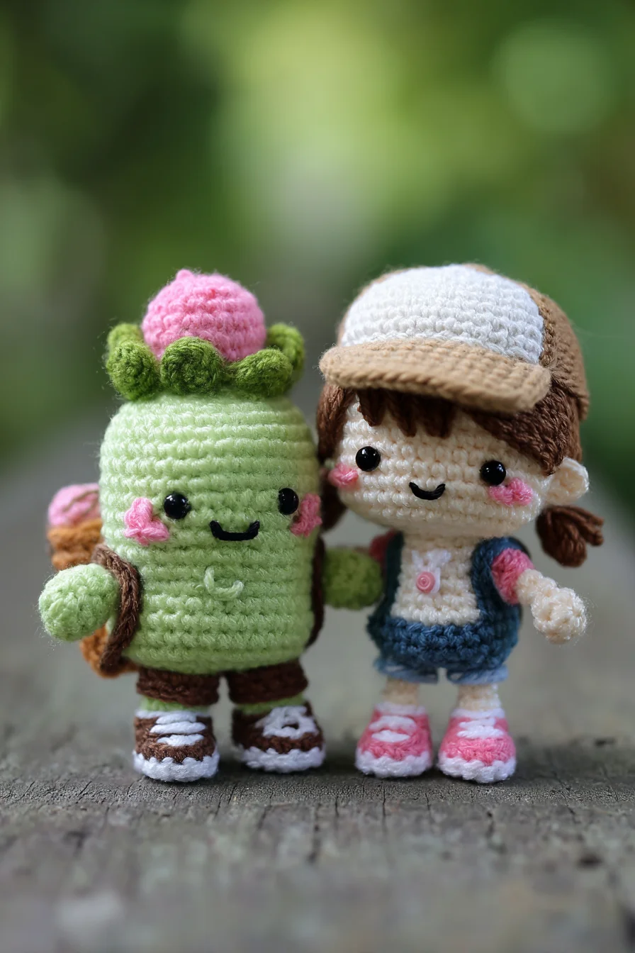 Amigurumi Cactus & Girl Crochet Doll Pair — Mini Amigurumi Crochet Pattern
