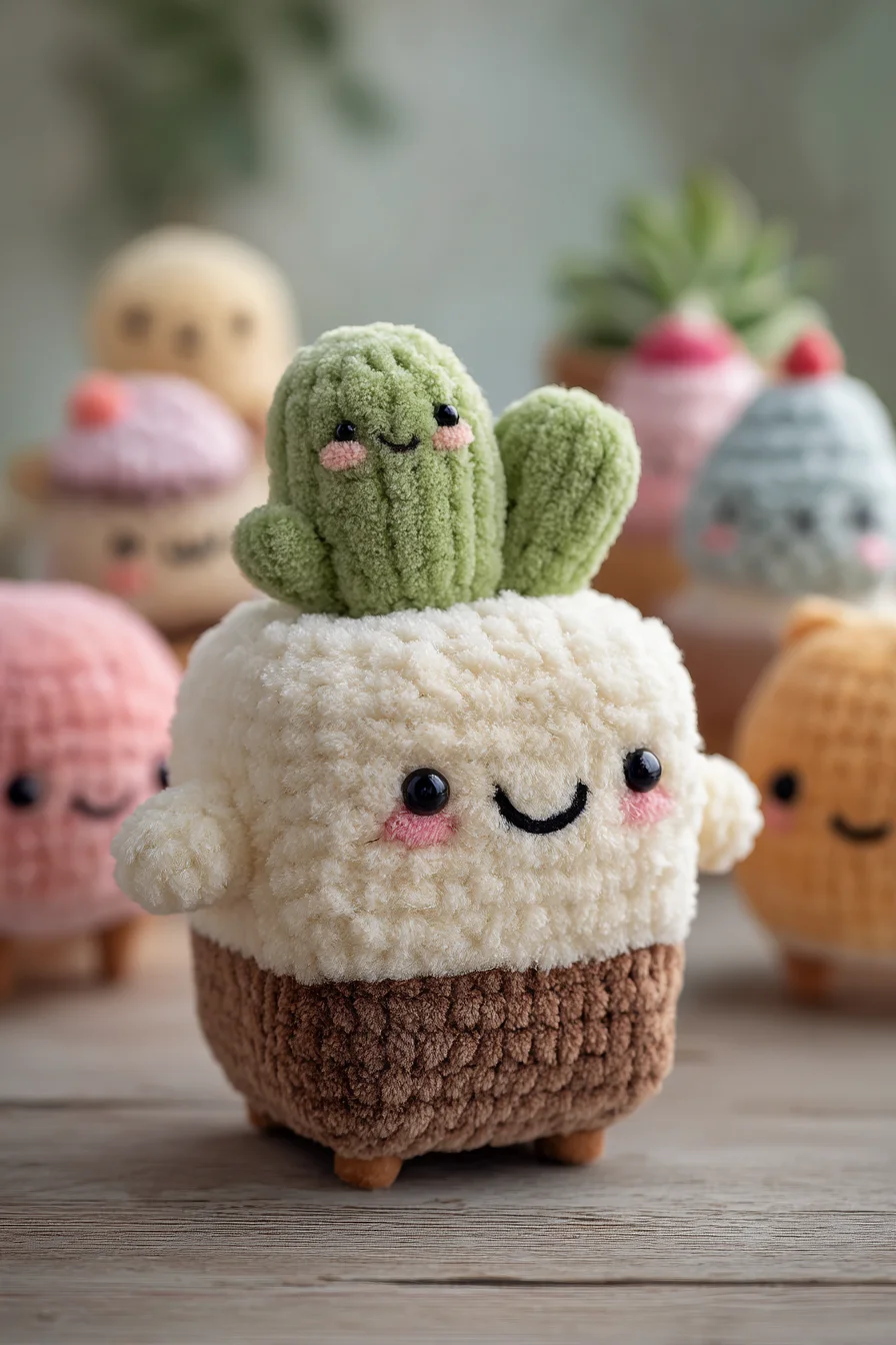 Amigurumi Cactus Planter Crochet Pattern — Plush Crochet Toy & Planter