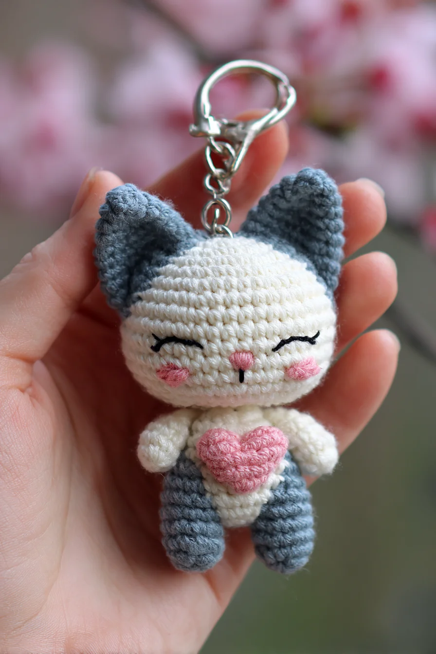 Amigurumi Cat Keychain Crochet Pattern — Mini Kitty Charm