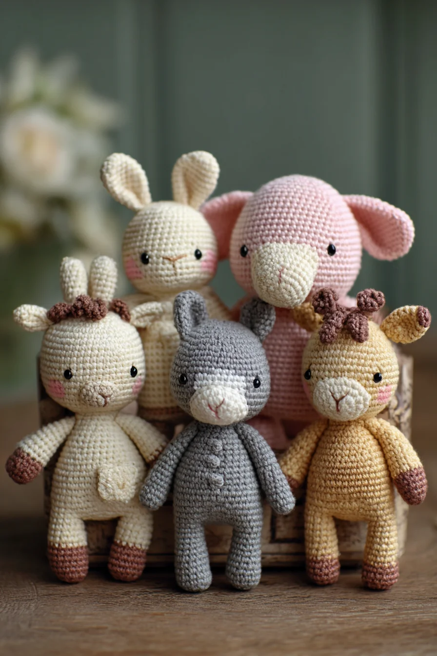 Amigurumi Crochet Animal Set – Cute Mini Bunny, Giraffe & Bear Pattern