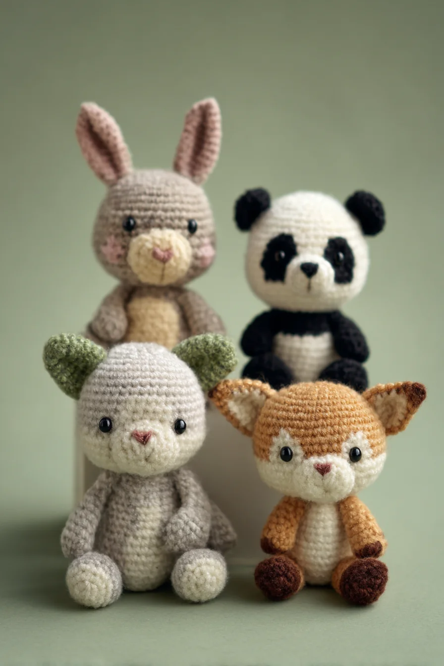 Amigurumi Crochet Animal Set — Small Cute Plushies Pattern