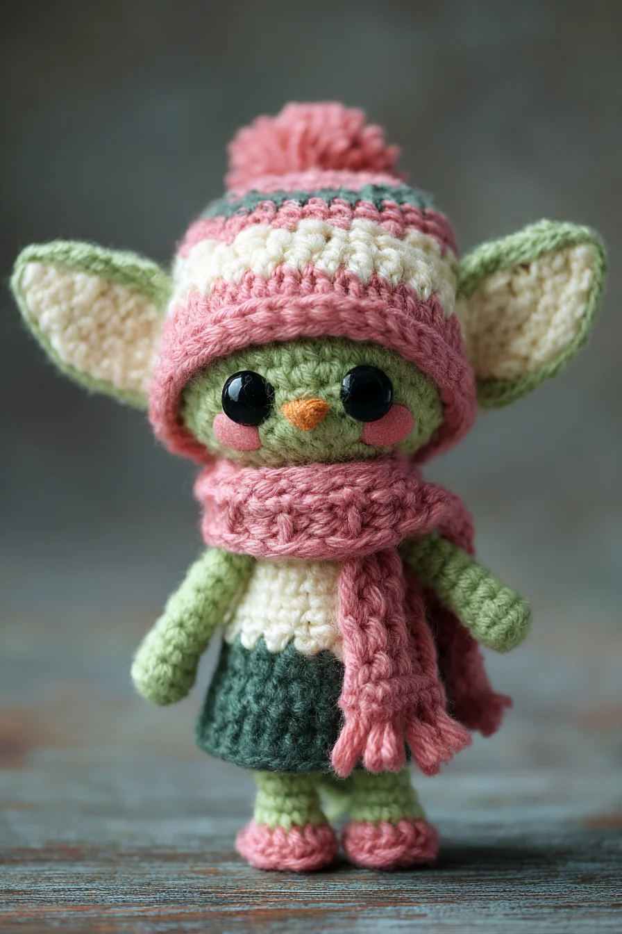 Amigurumi Crochet Baby Goblin Doll with Hat & Scarf — Mini Doll Pattern