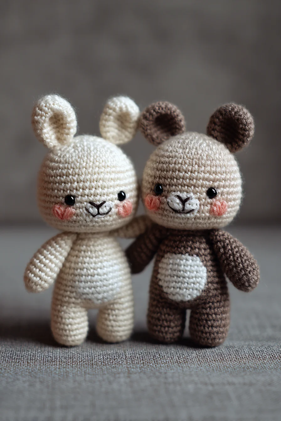 Amigurumi Crochet Bear & Bunny Duo — Cute Small Animal Pattern