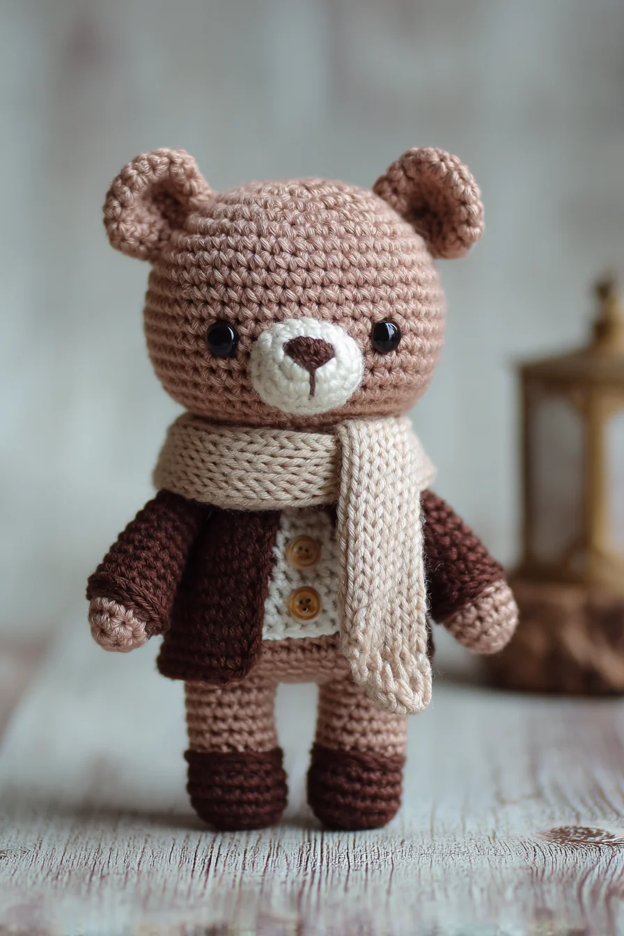 Amigurumi Crochet Bear Pattern — Cute Bear with Scarf & Jacket