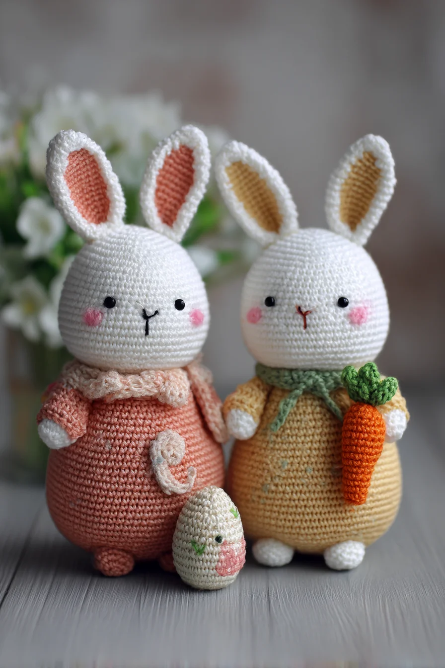 Amigurumi Crochet Bunnies — Cute Bunny Pair Pattern for Toy Making