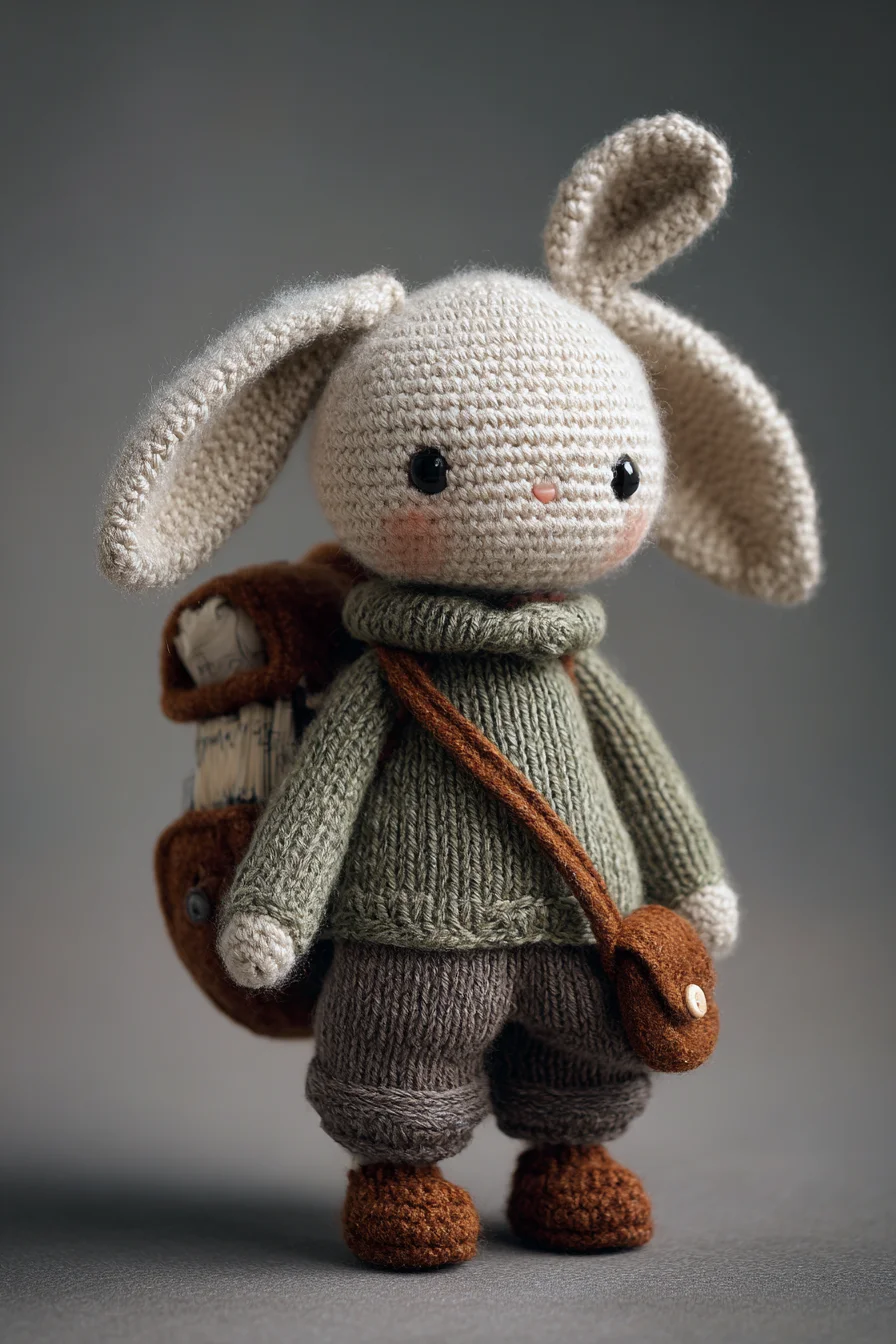 Amigurumi Crochet Bunny Doll — Pattern for Small Plush Rabbit with Outfit