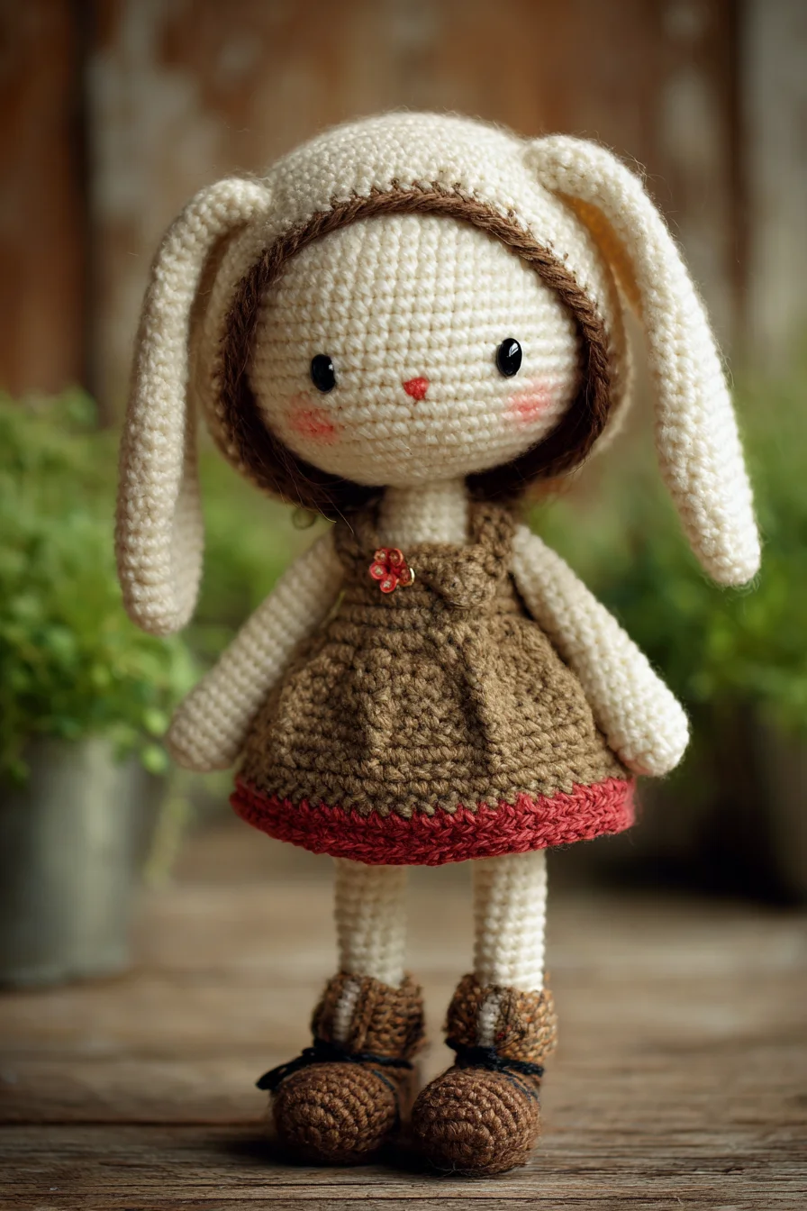 Amigurumi Crochet Bunny Doll Pattern — Hooded Bunny with Dress