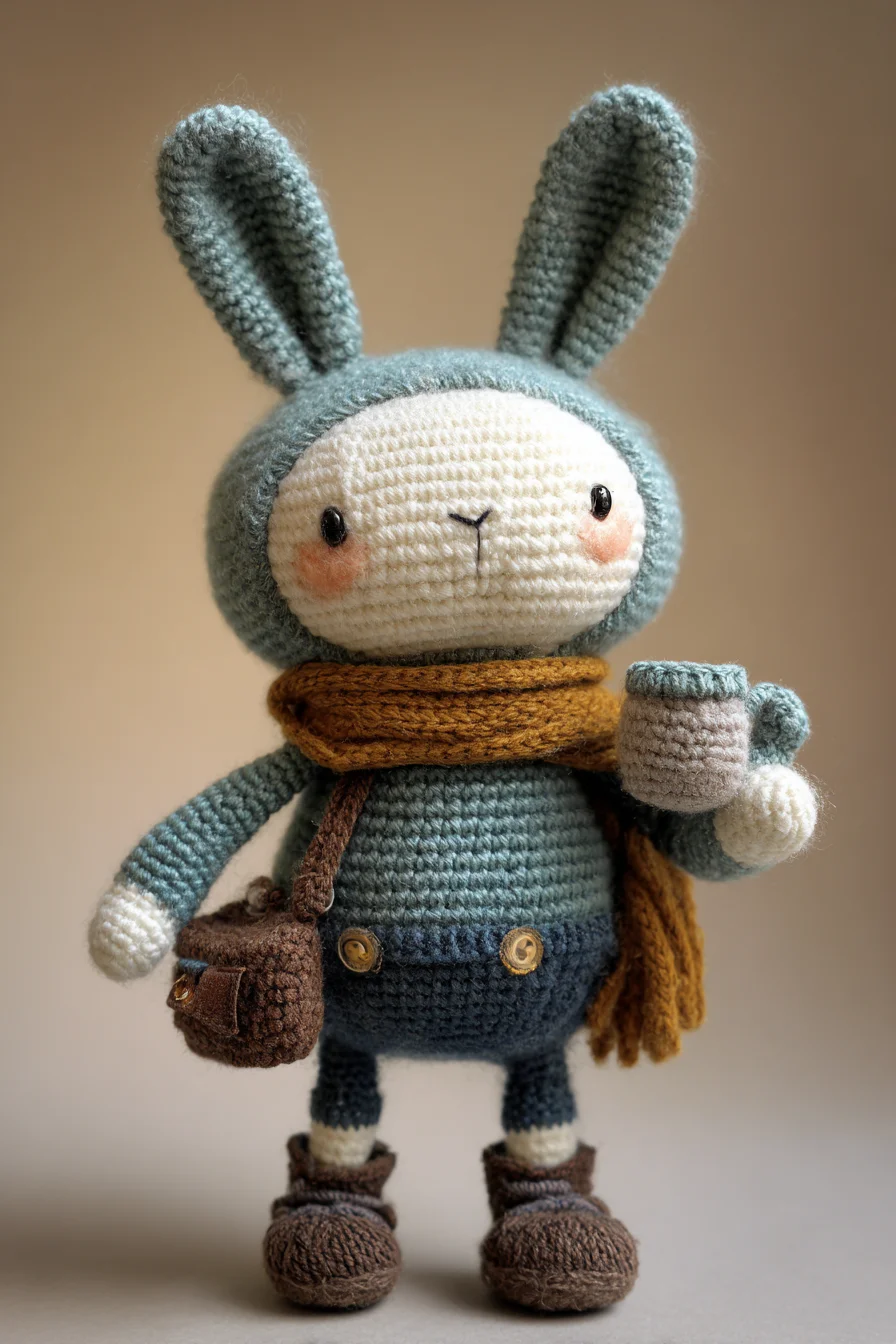 Amigurumi Crochet Bunny Doll Pattern — Hooded Bunny with Scarf & Accessories