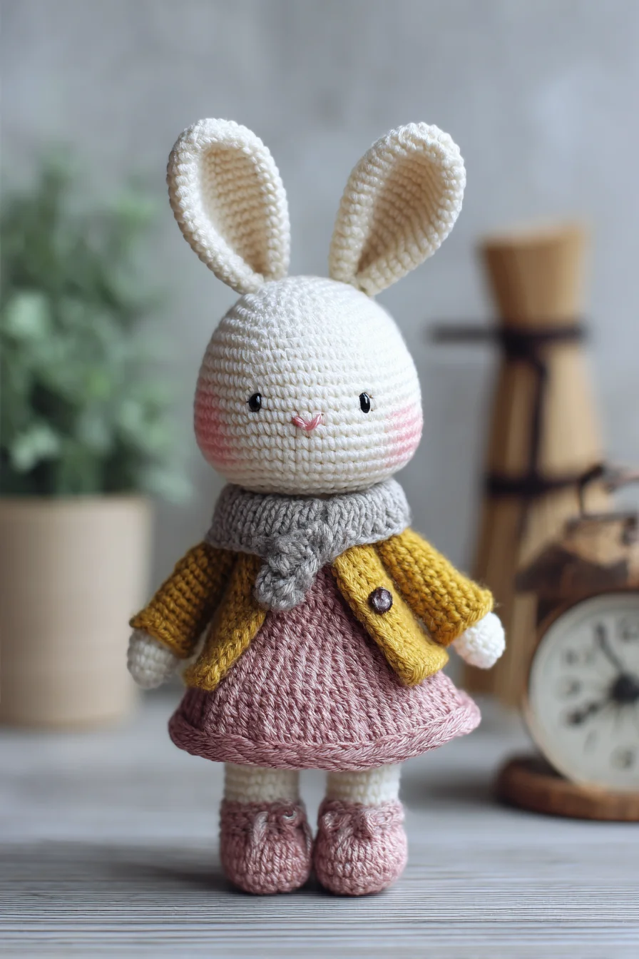 Amigurumi Crochet Bunny Doll — Soft Toy Pattern with Dress & Jacket