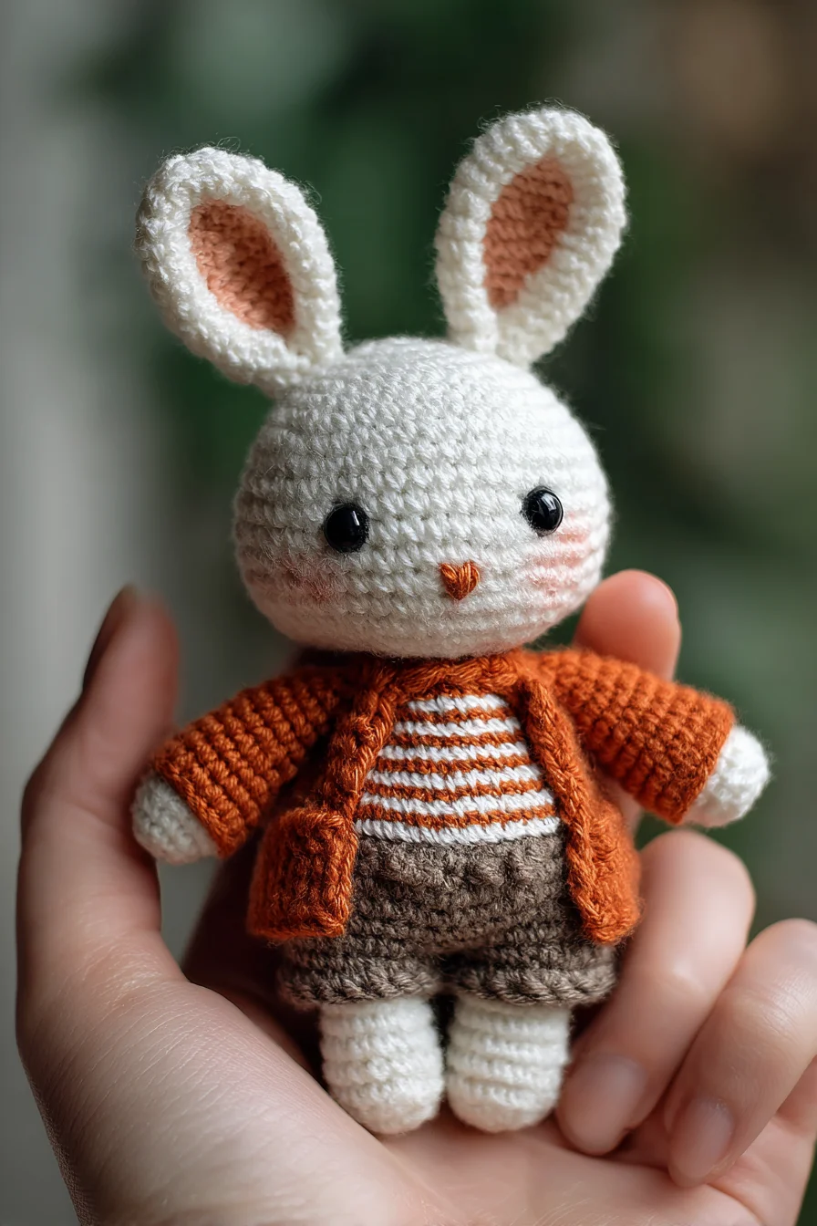 Amigurumi Crochet Bunny Doll — Striped Tee & Removable Jacket Pattern