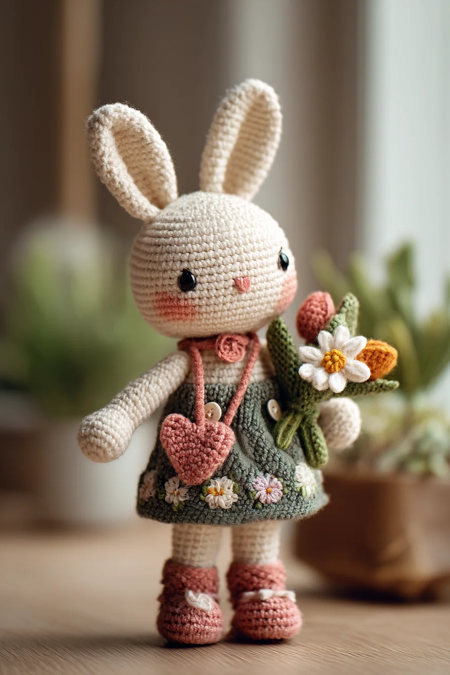 Amigurumi Crochet Bunny Doll with Embroidered Dress (Intermediate)