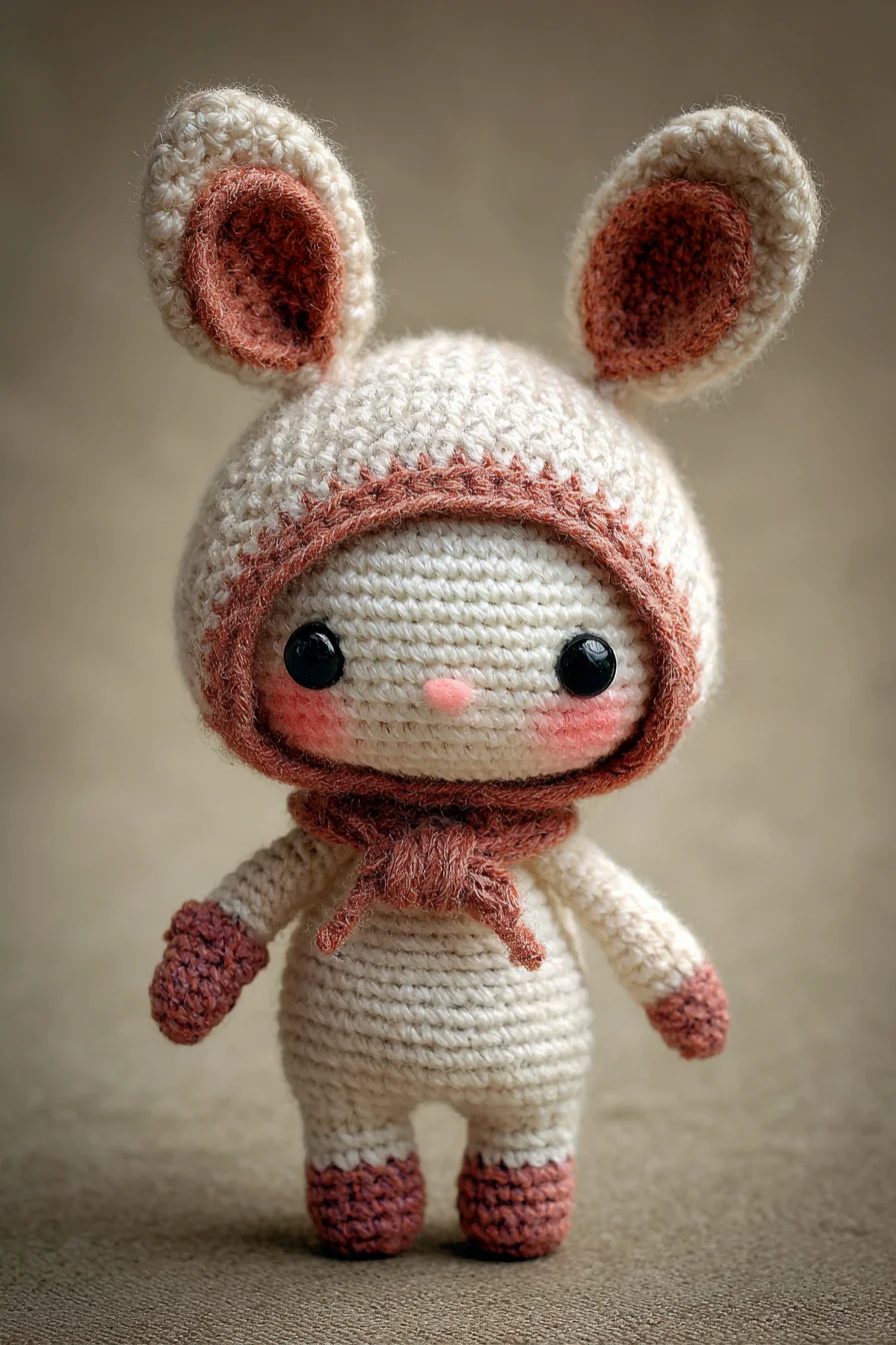 Amigurumi Crochet Bunny Doll with Hood — Cute Mini Plush Pattern