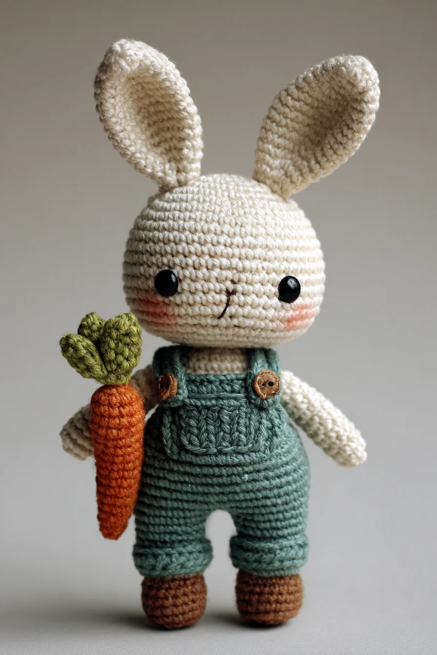 Amigurumi Crochet Bunny in Overalls — Cute Carrot Toy Pattern