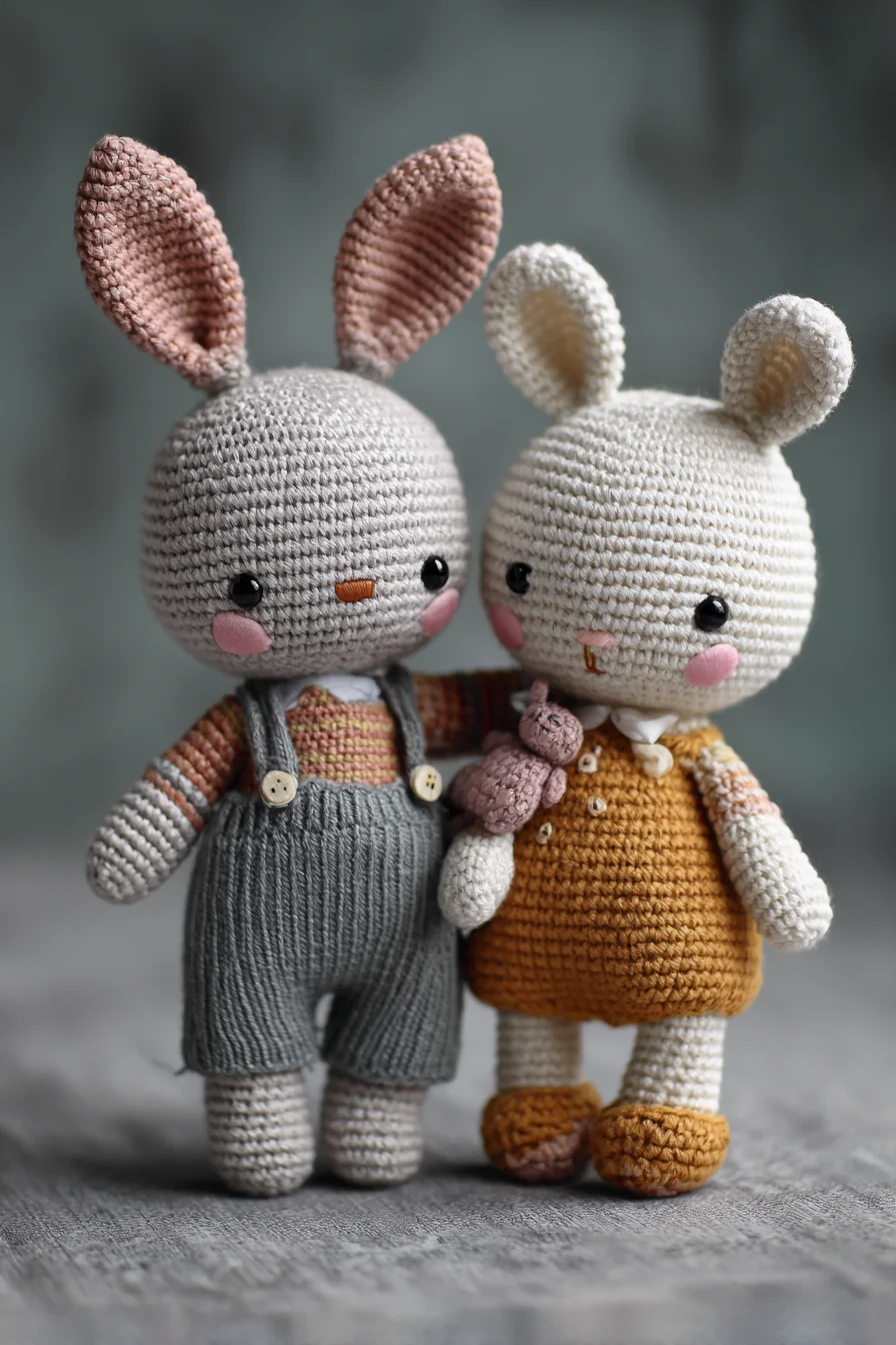 Amigurumi Crochet Bunny Pair Pattern — Cute Toy for Beginners to Intermediate