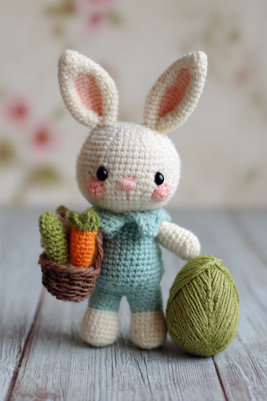 Amigurumi Crochet Bunny Pattern — Cute Bunny Toy with Carrot Basket