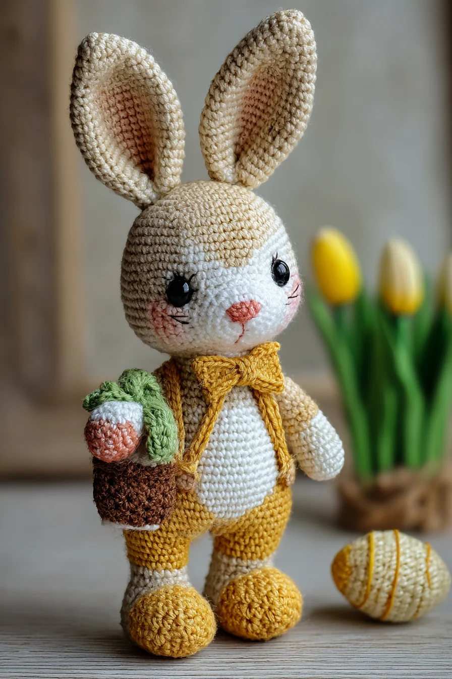 Amigurumi Crochet Bunny Pattern — Cute Spring Bunny with Basket (Easy–Intermediate)