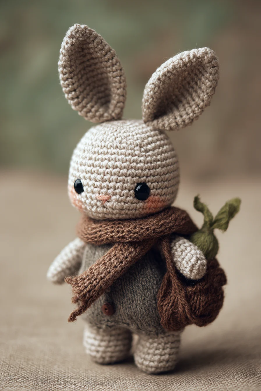 Amigurumi Crochet Bunny Pattern — DK Yarn Bunny with Scarf