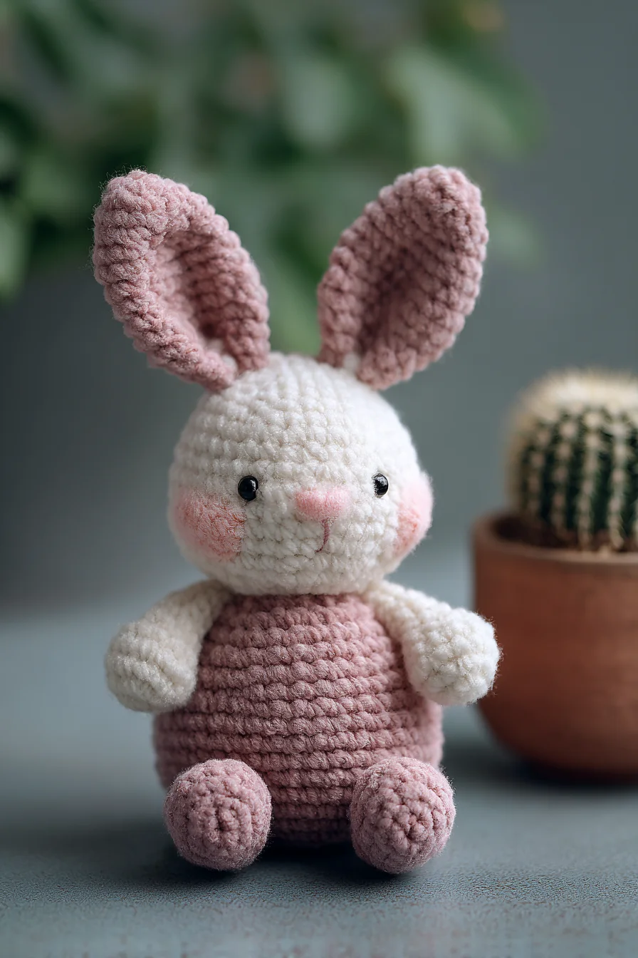 Amigurumi Crochet Bunny – Plush Velvet Chenille Pattern (Easy–Intermediate)