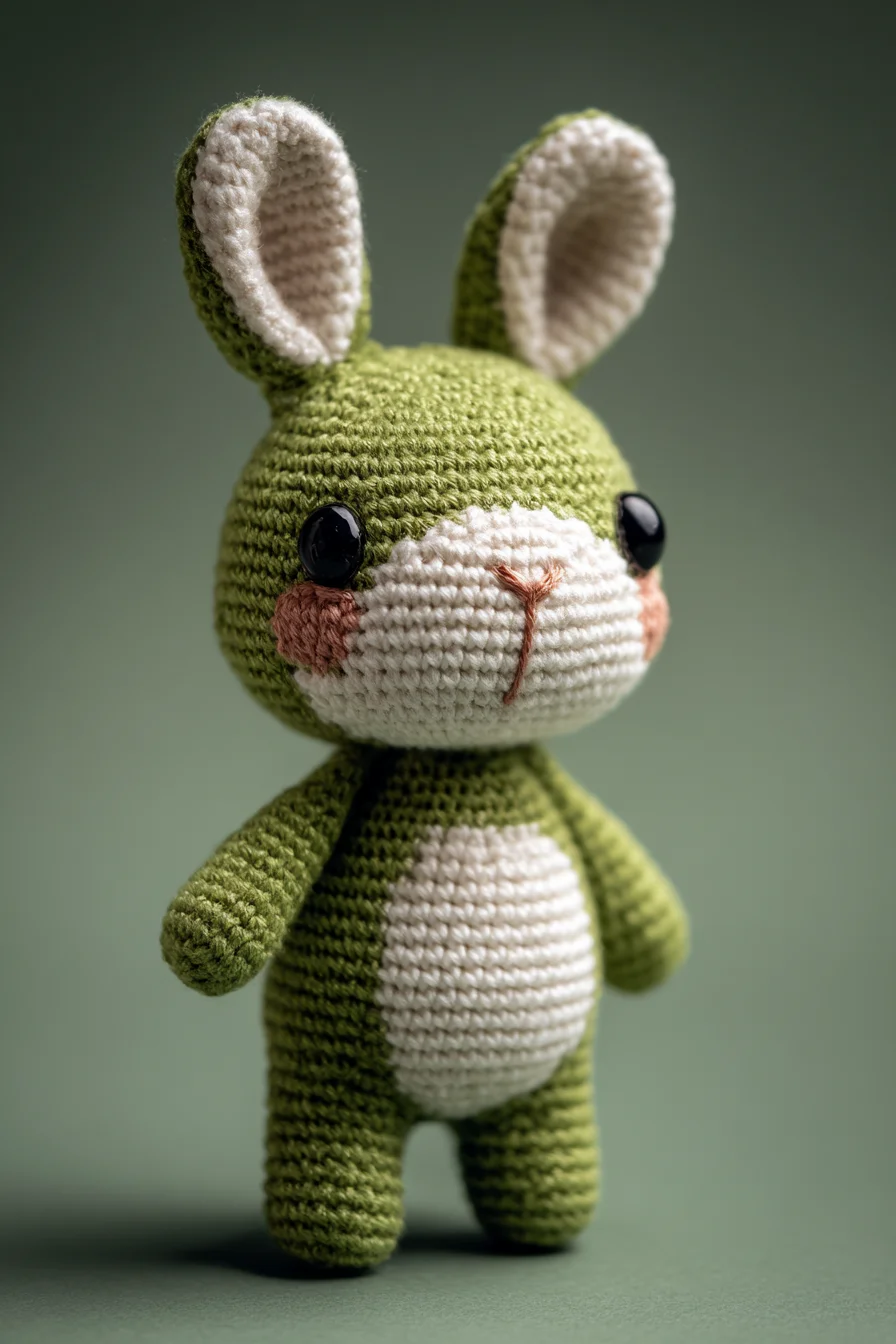 Amigurumi Crochet Bunny — Simple Green Bunny Plush Pattern