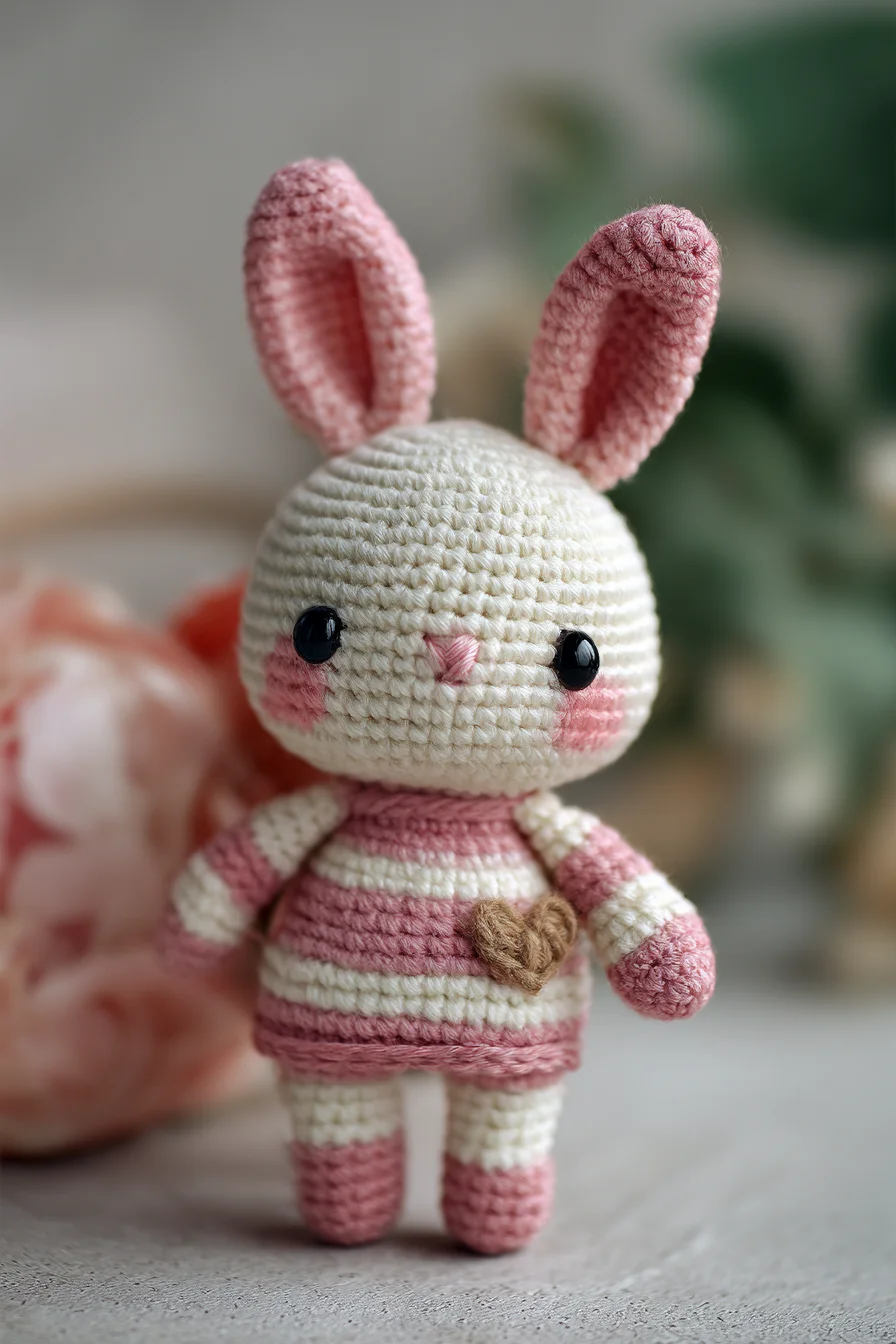 Amigurumi Crochet Bunny — Striped Mini Bunny Plush Pattern