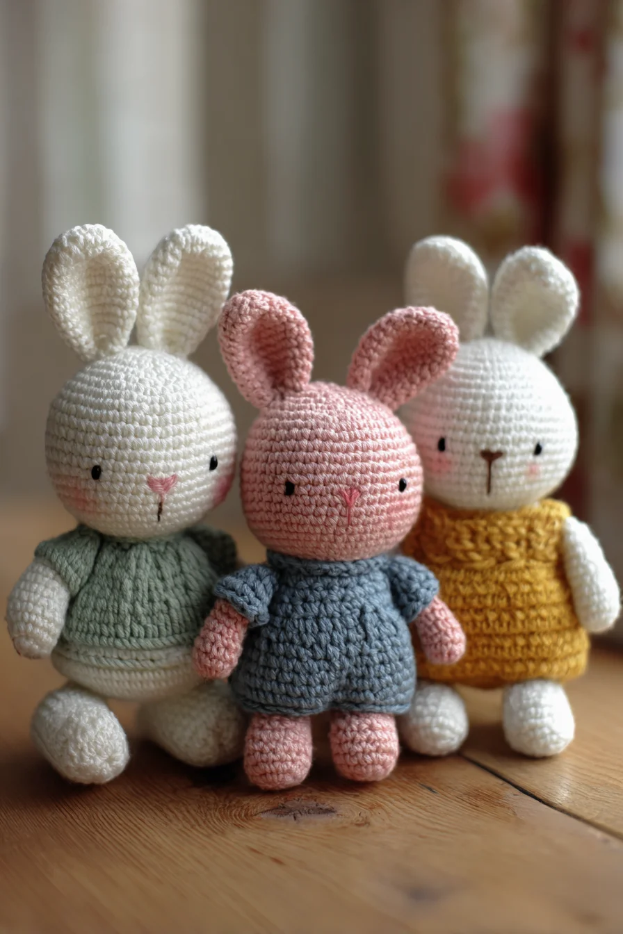 Amigurumi Crochet Bunny Trio — Cute Bunny Toy Pattern for Crochet