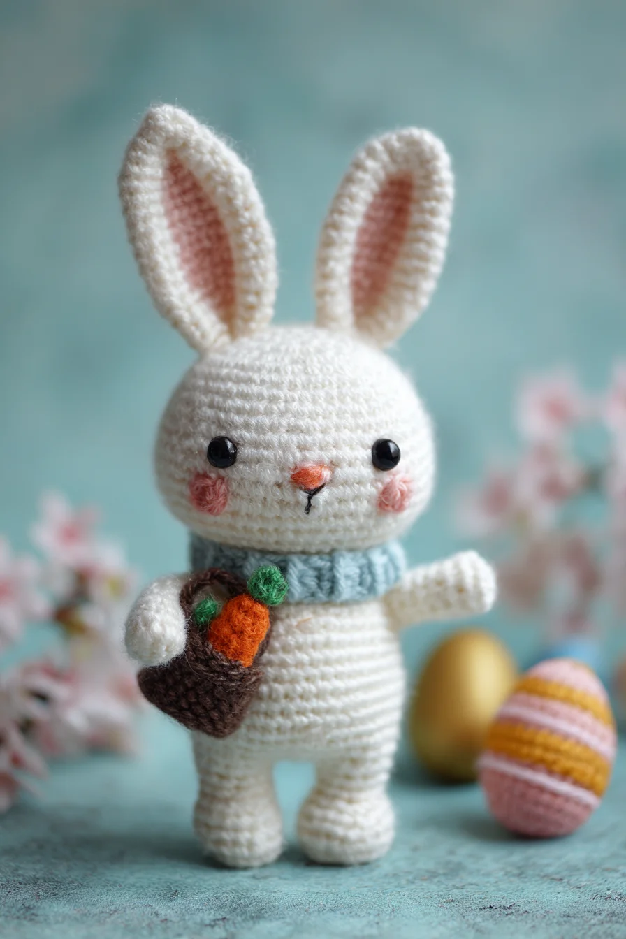 Amigurumi Crochet Bunny with Basket — Easy/Intermediate Easter Plush Pattern