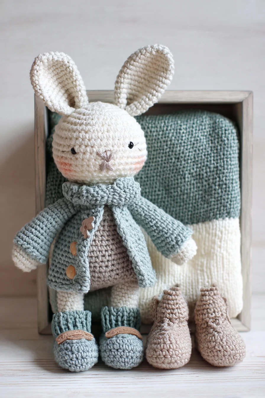 Amigurumi Crochet Bunny with Coat and Boots — Worsted-Weight Plush Toy