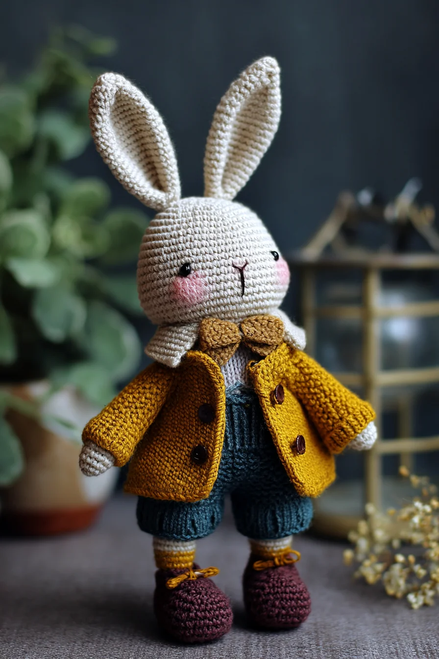 Amigurumi Crochet Bunny with Coat and Overalls — Toy Crochet Pattern