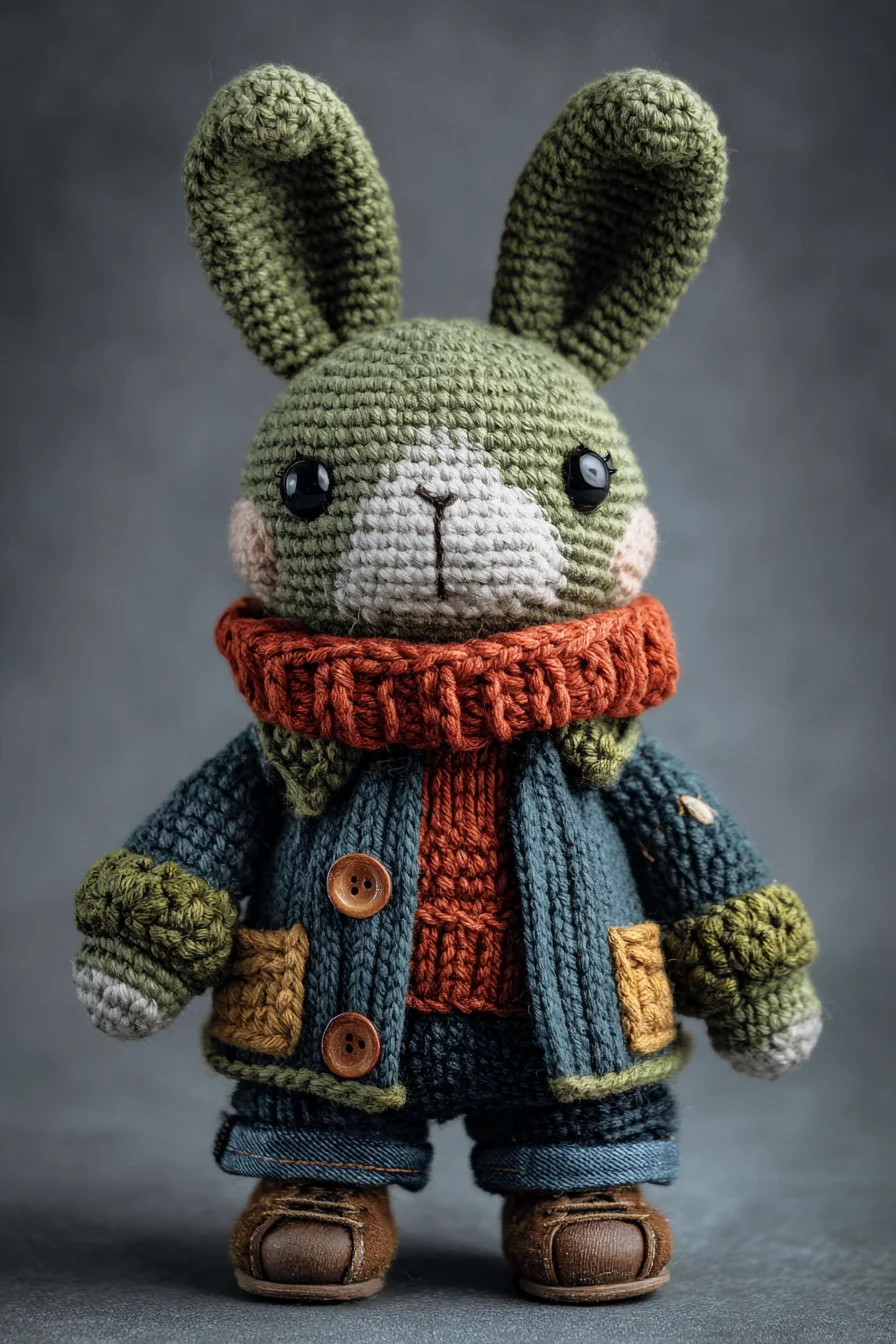 Amigurumi Crochet Bunny with Coat and Scarf — Toy Pattern