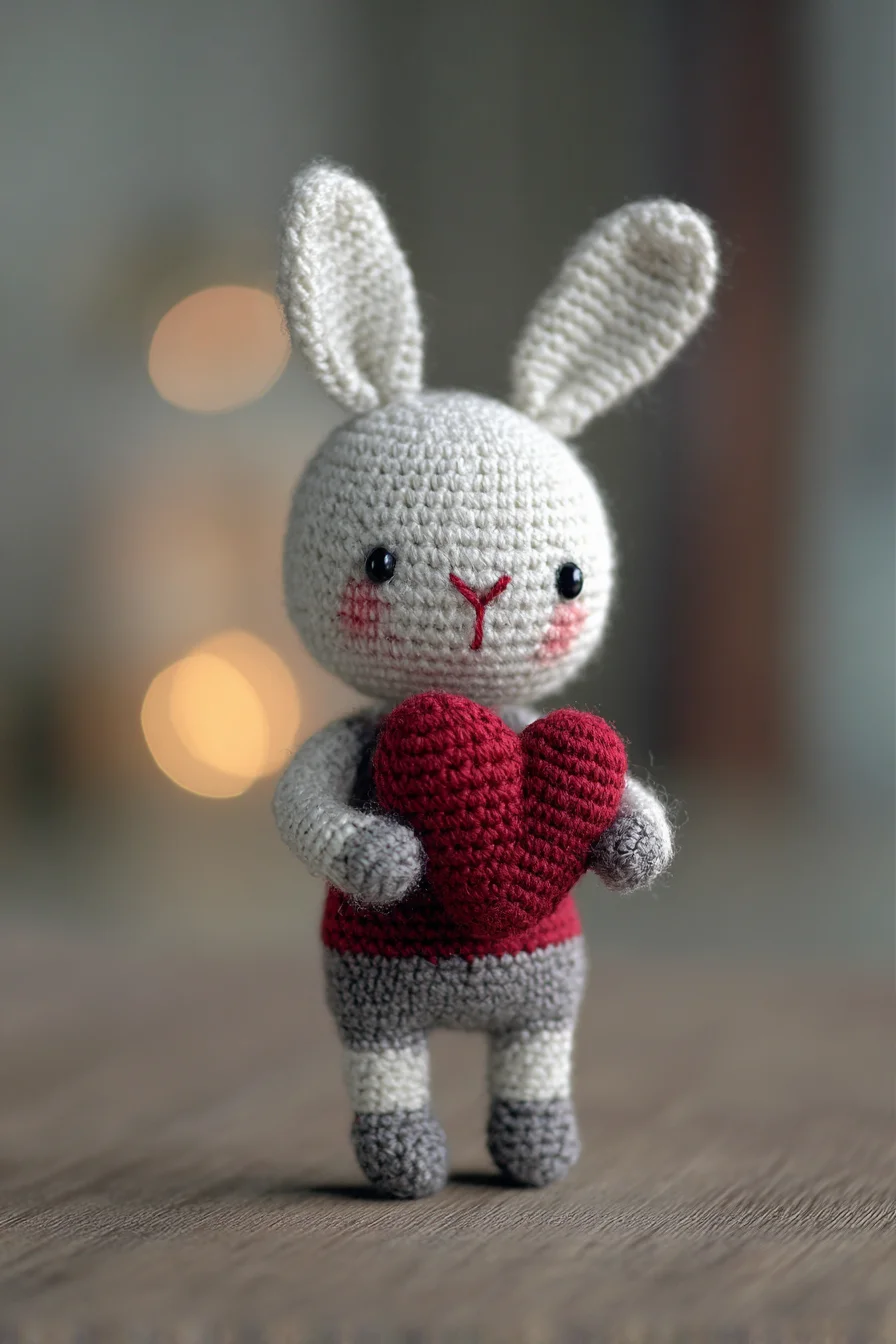 Amigurumi Crochet Bunny with Heart — Cute Small Bunny Pattern