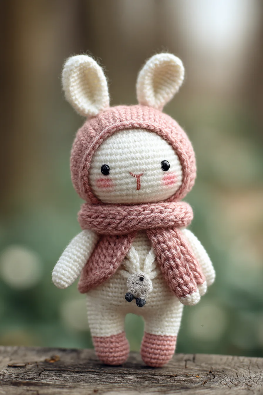 Amigurumi Crochet Bunny with Hood & Scarf — Cute Small Plush Pattern