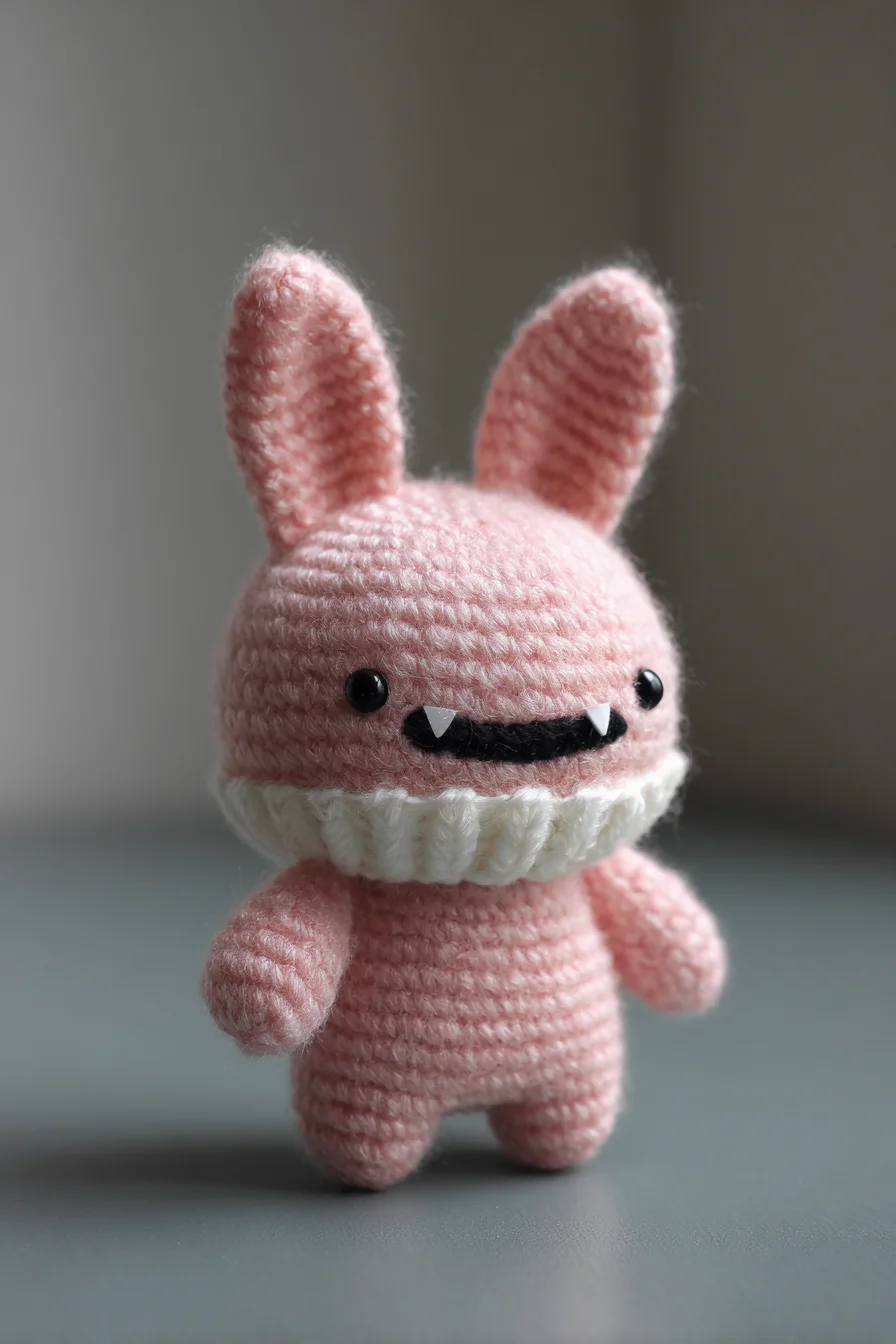 Amigurumi Crochet Bunny with Ruffle Collar — Cute Pink Bunny Pattern